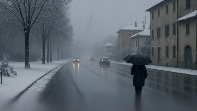 Maltempo investe l’Italia con piogge e neve fino in pianura
